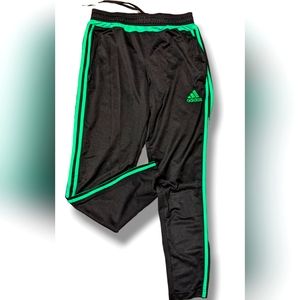 Adidas Climacool Black/Florescent Green Workout Jogger Track Pants